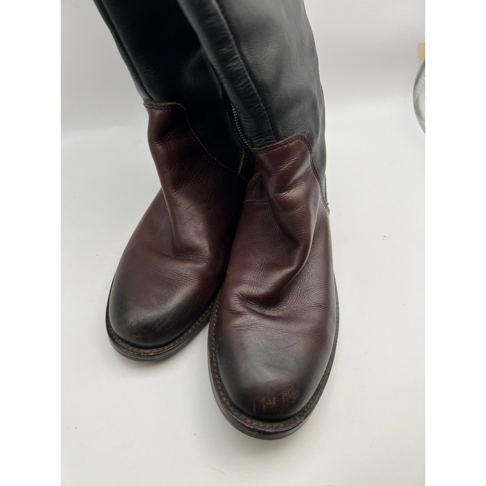 Vince Camuto Tri-Tone Leather Riding Boots Buckle Tall Equestrian Womens 7B/37 - Picture 5 of 14